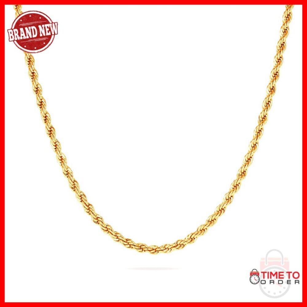 Sterling Silver Rope Chain Necklace 16-30 Inch Diamond Cut Lobster Clasp